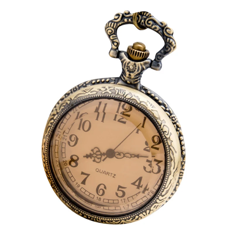 Fashionable Style Antique Vintage Quartz Pocket Watch Case Pendant Necklace Chain Exquisite Clock For Men Women Gifts