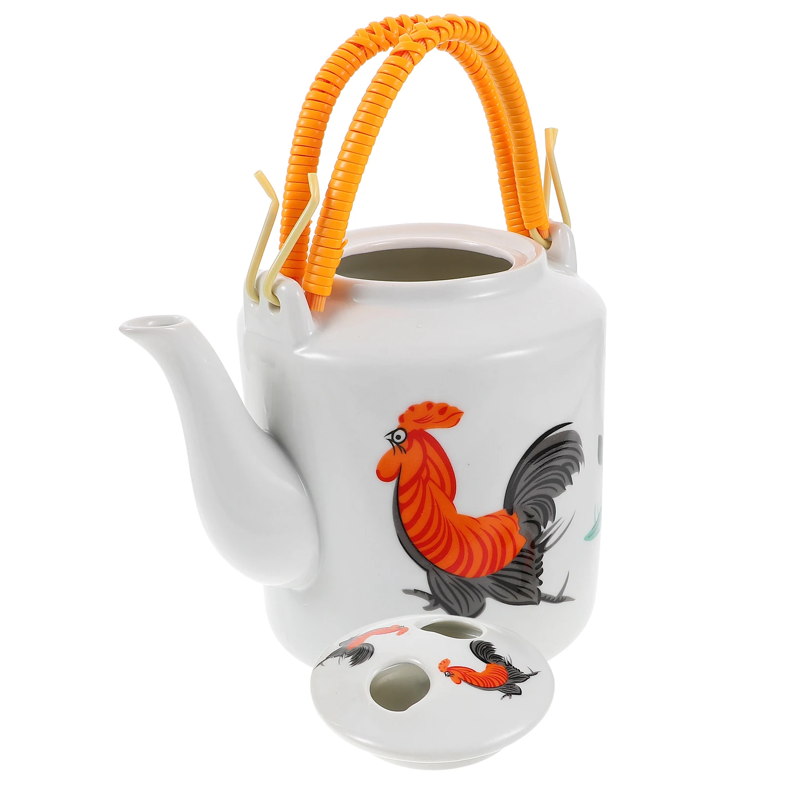 

1Pcs Ceramic Teapot Creative Pattern Decorative and Practical for Office Printed Teapot Ceramic Household Tea Pot