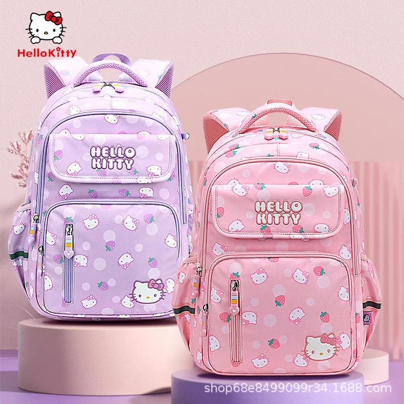 Милый и милый студенческий школьный рюкзак Sanrio Hello Kitty Kuromi с мультяшным принтом, простой и свежий рюкзак большой вместимости