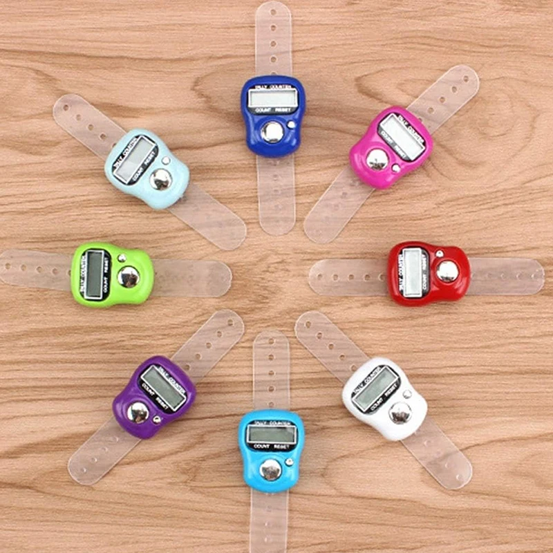 1 قطعة حلقة عداد الإصبع 5 رقمية LED إلكترونية محمولة باليد عداد الفرس مع حبة التسبيح الإسلامية #5