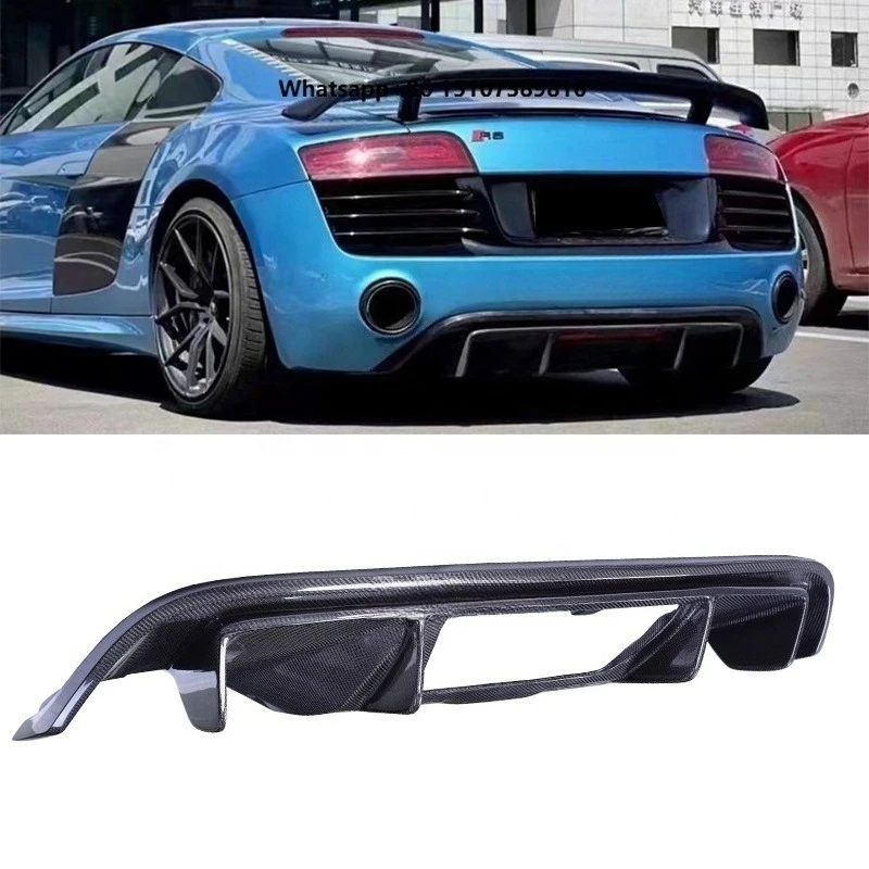 For R8  2007-2015 RG Style Carbon Fiber Rear Lip Diffuser Bumper Accessories