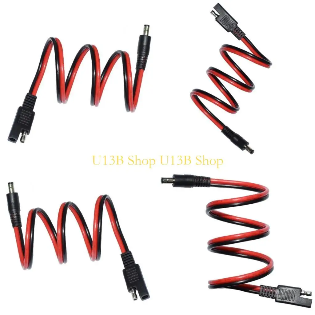 U13B 60cm SAE 2Pin to DC5.5mmx2.1mm Power Cable for Connection to Motorcycles and Portable Solar Equipment