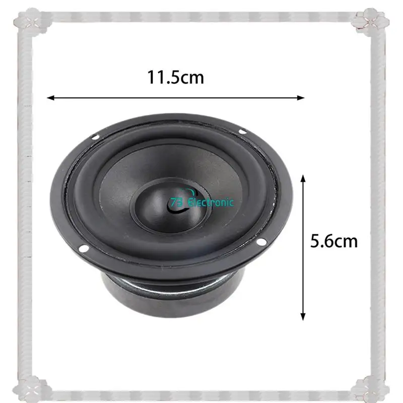 24-Hour Delivery 2X Universal 4.5Inch Round Speaker Stereo Sound System 25W Premium Audio Accessories Audio Midrange Loudspeaker