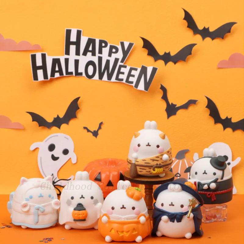 Kawaii Jazwares x Molangs Halloween Series Action Figure Toys Anime Dolls Desktop Ornaments Collection Model Cute Gifts For Kids