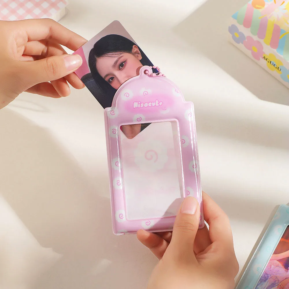 3 Inch PVC Photocard Holder Transparent Student Campus Access Card Case Credit ID Card Holder Cartoon Idol Photo Protector