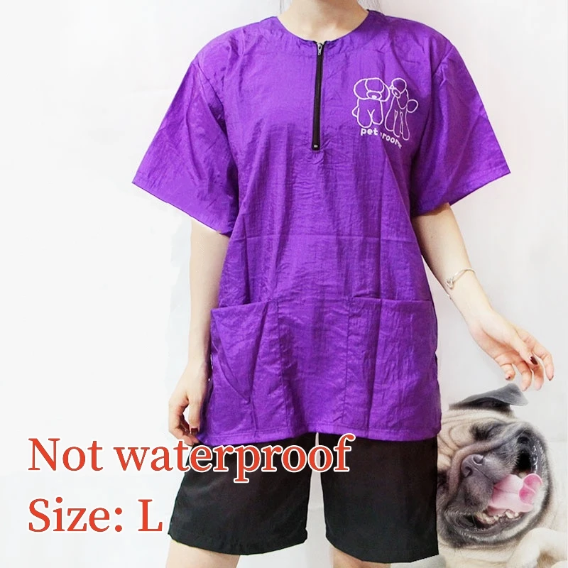 Pet Dog Grooming Uniforms Pet Groomer Work Clothes Anti Hair Anti Static Smock Non-stick Hair Gown Breathable Tops M/L/XL Y0519