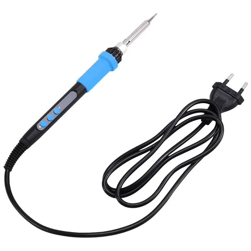 BNVN-90W Internal Heating Electric Soldering Iron LED Digital Display With Switch Temperature Control Blue EU Plug