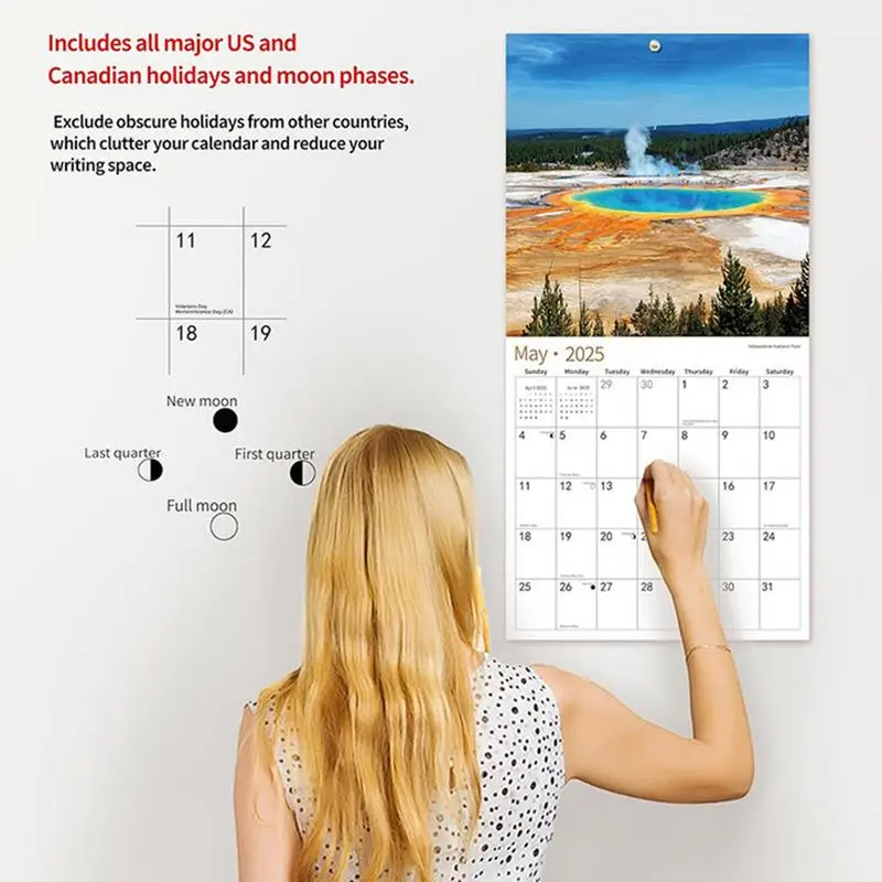 2025 National Parks Calendar Academic Planner Calendar Organizing National Parks Calendar Monthly Wall Calendar 12 Month