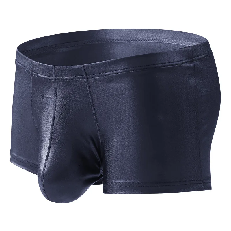 Men's Boxers Pu Leather Panties High Elastic U Convex Pouch Lingerie Underpants Thin Breathable Boxers Bikini Slip Homme - view 2