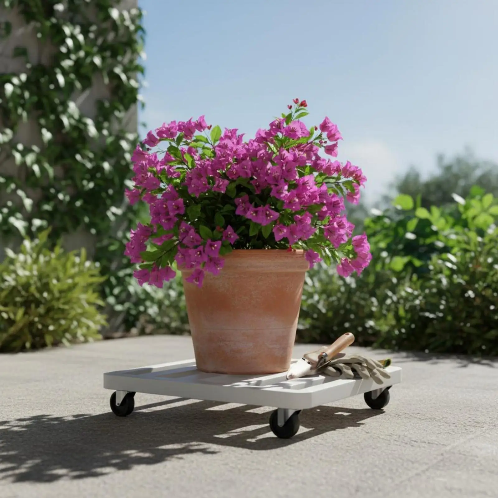 Container Base Tray Universal Rolling Plant Stand for Heavy Planters Easy Moving Base Trolley for Home Use