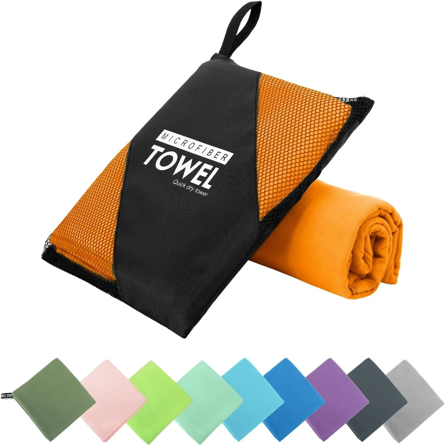 Microfiber Towel Perfect Travel & Gym & Camping Towel. Quick Dry - Super Absorbent - Ultra Compact - Lightweight. Suitable f