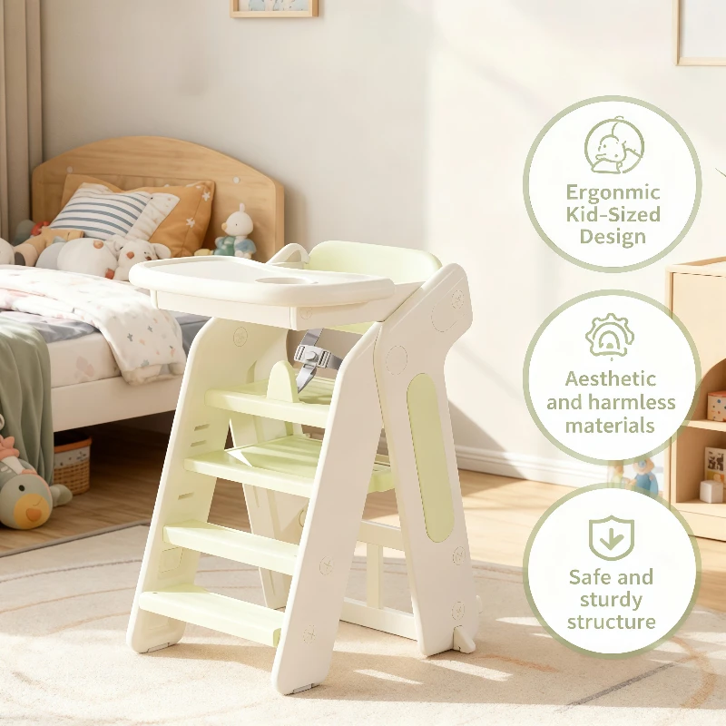 

Kids Chair Multifunctional Plastic Folding Baby Seat Toddler Dining High Chair Adjustable Height Removable Sillas Para Comedor