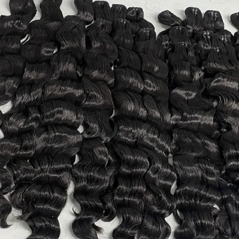 Cru solto encaracolado pacotes de cabelo humano indiano 12a grau cutícula alinhada ondulado extensões de cabelo humano trama grande espiral onda pacote de cabelo