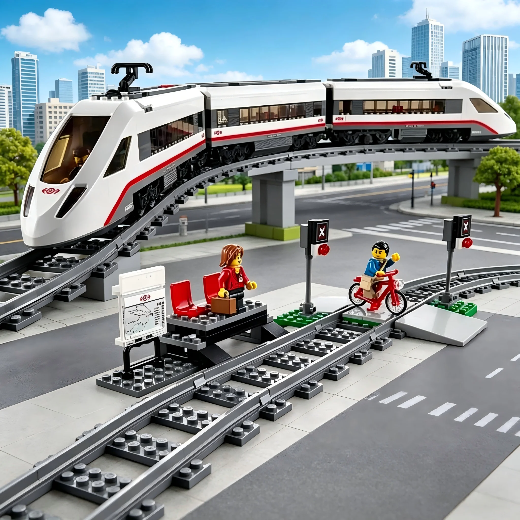 

Compatible 60051 Remote Control High-speed Passenger Train 610Pcs Building Blocks Children's Educational Birthday Birthday Toys