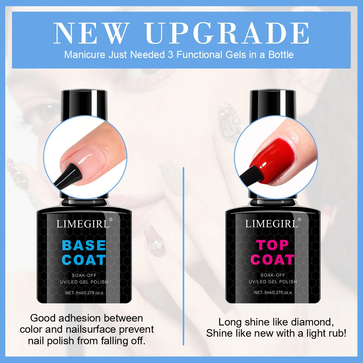 LIMEGIRL 9 색 그라디언트 페인팅 젤 세트 UV 네일 램프 네일 아트 생성 디자인 세미 퍼머넌트 UV 젤 바니시 키트