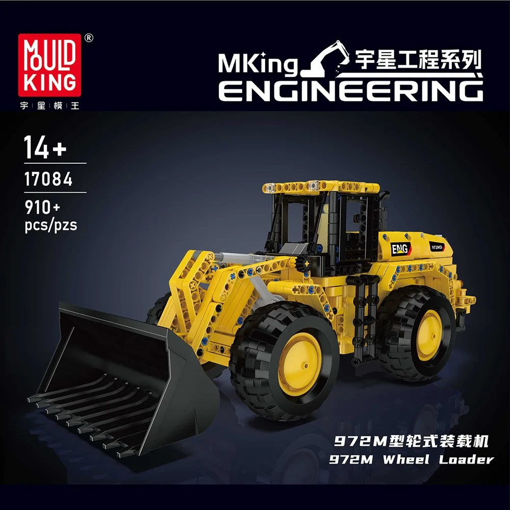 Mould King 17084 Wheel Loader Building Blocks,910Pcs Engineering Construction Vehicle Model Bricks,DIY Collectible Toy