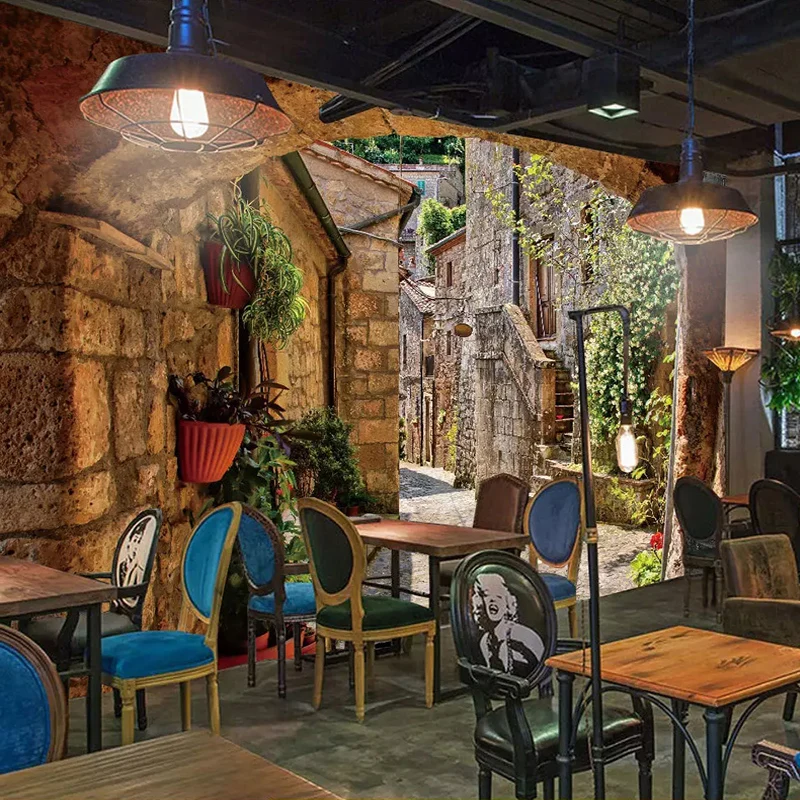 Nach 3D Wallpaper Wandbilder Europäischen Stadt Street View Foto Wand Papier Küche Wohnzimmer Restaurant Home Dekoration Malerei