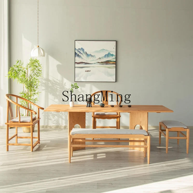 ZYY جميع طاولة طعام الشاي المصنوعة من الخشب الصلب وكرسي مزيج جديد على الطراز الصيني طاولة القهوة المنزلية مكتب سجل اللون طاولة الكونغ فو البلوط #2