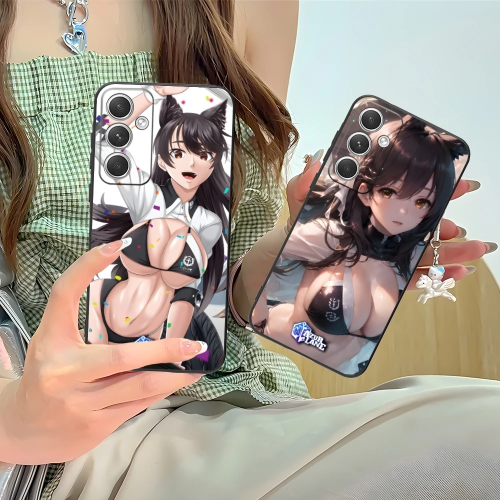 Azur Lane Atago Mobile Cell Phone Case for Samsung M55 35 15 54 34 14 33 23 13 42 32 22 F55 23 12 5G Black Phone Cover Shell