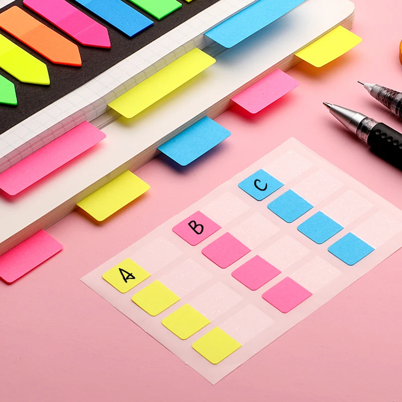 360Pcs Colorful Sticky Notes Memo Pad Self Adhesive Bookmark Memo Sticker Bookmarks School Office Students Stationery Supplies