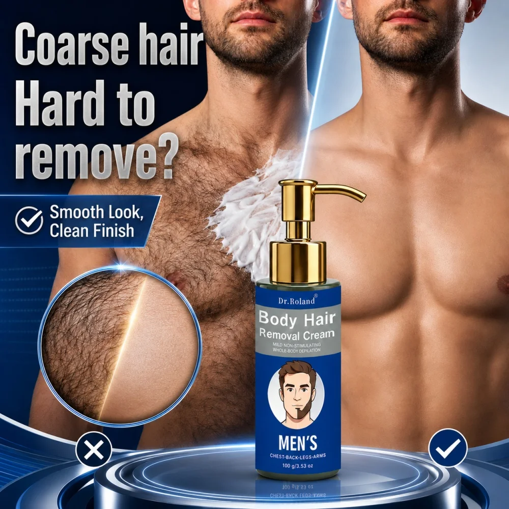 Ultra-Clean Men Hair Removal Cream Mild Non-Stimulating Whole Body Remove Coarse Hair Residue-Free No Razor Bumps