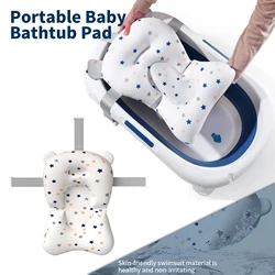 Portable Baby Bathtub Pad Foldable Bath Tub Shower Cushion Newborn Support Seat Ajustable Mat Baby Bath Seat Floating Water Pad