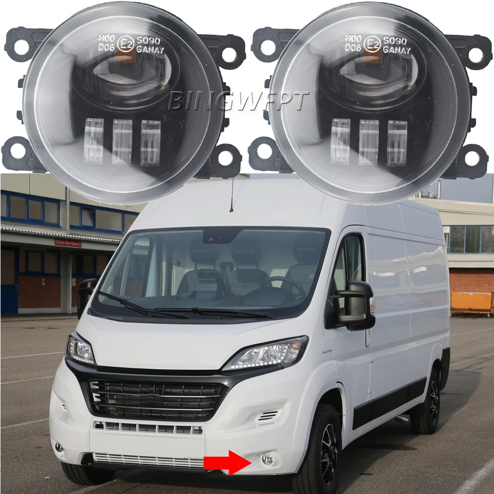 

2 шт. автостайлинг для Fiat Ducato Box Bus 250 290 2015-2018 2019 2020 2021 двойные светодиодные противотуманные фары H11 12 В противотуманные фары