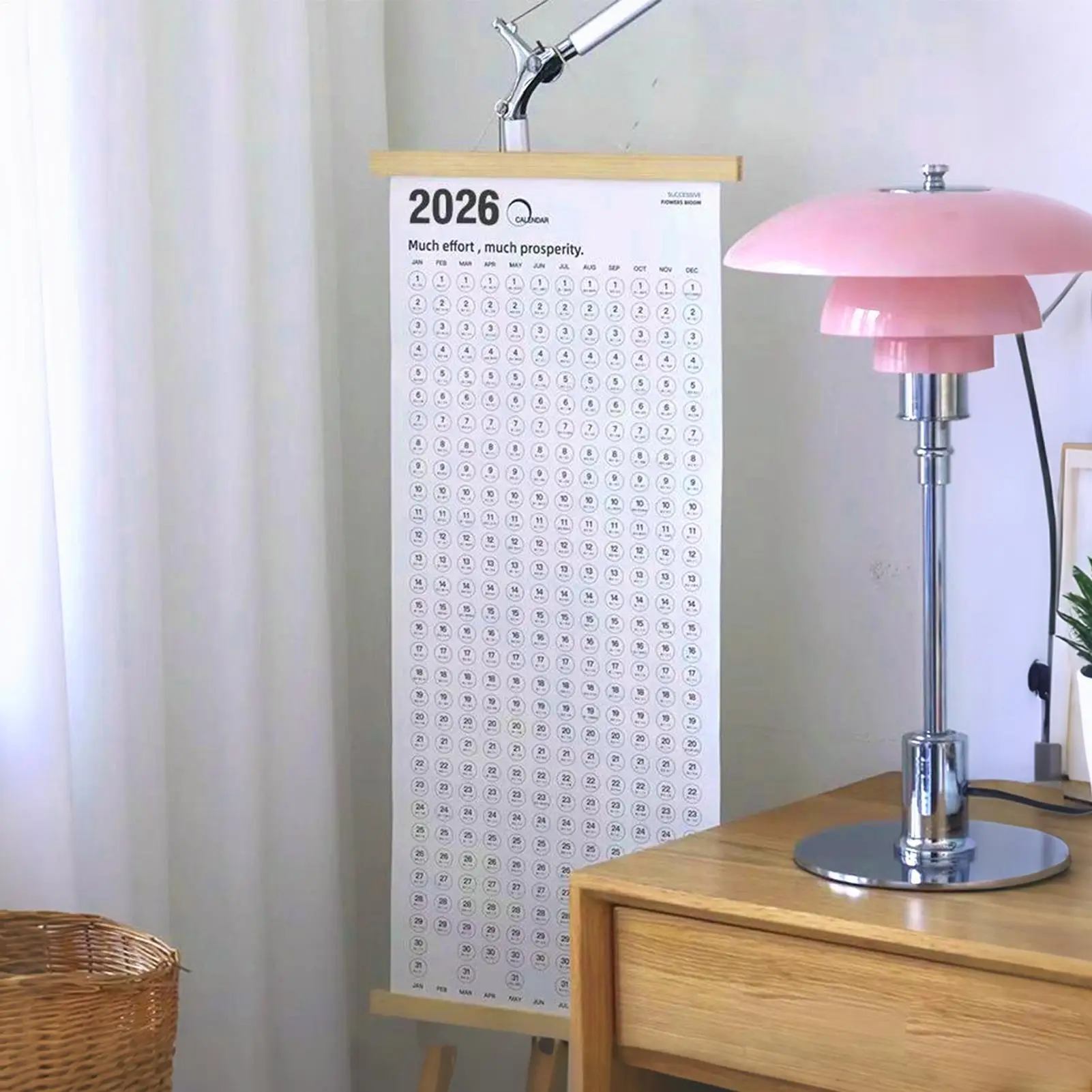 تقويم الحائط 2026-2027 مع ملصقات القلم مخطط شهري كبير تقويم الحائط 2026-2027 لجدول عيد الميلاد والعام الجديد