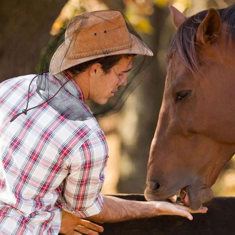 Tuinhoed Ademende muggenhoofdnetten Mesh Lichtgewicht hoed Netto hoes Insectenbestendige hoed Wandelen