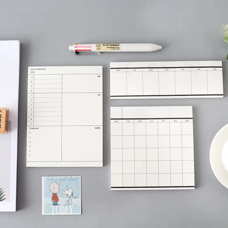Kawai Single Optional Simple Business Schedule Planner Pad Tearable Note Book Monthly Plan Weekly Plan Note Pad Memo Pad Sticky