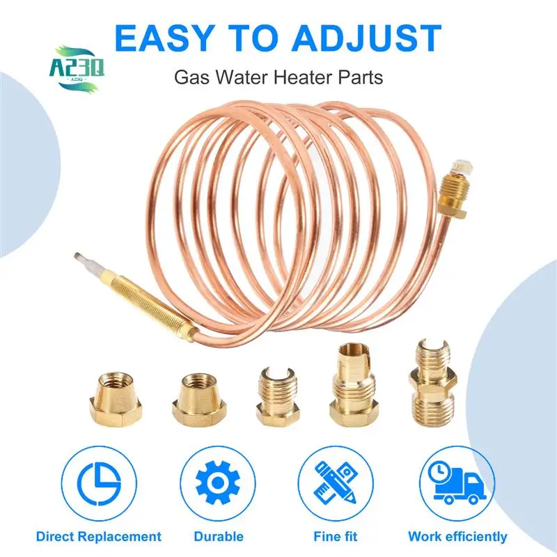 

A23Q-1500Mm Gas Stove Universal Thermocouple Kit M6X0.75 With Overflow Nut (Five) Replacement Thermocouple
