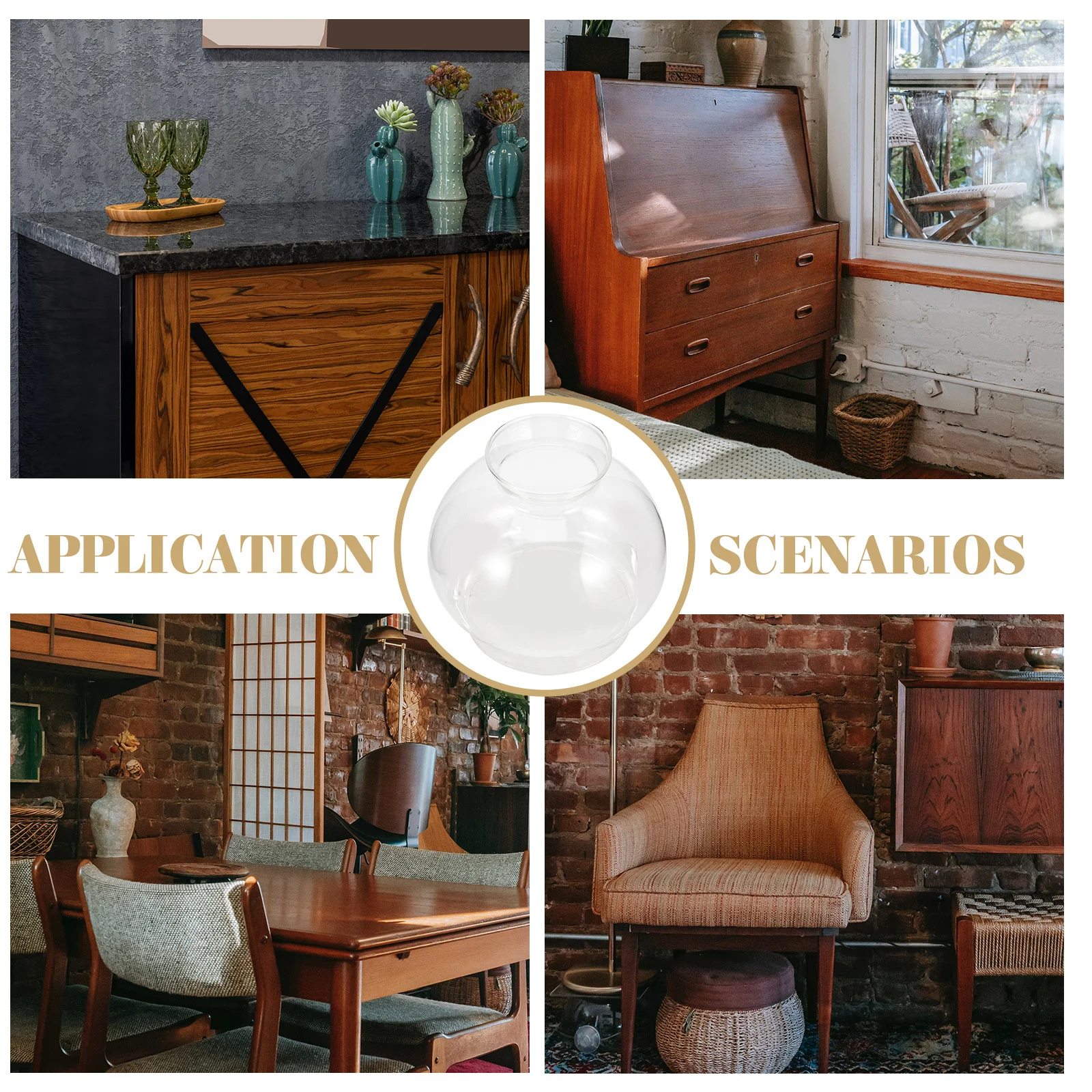 

Glass Oil Lamp Cover Clear Retro Windproof Shade for Small Lamp Parts Outdoor Camping Retro Glass Lampshade