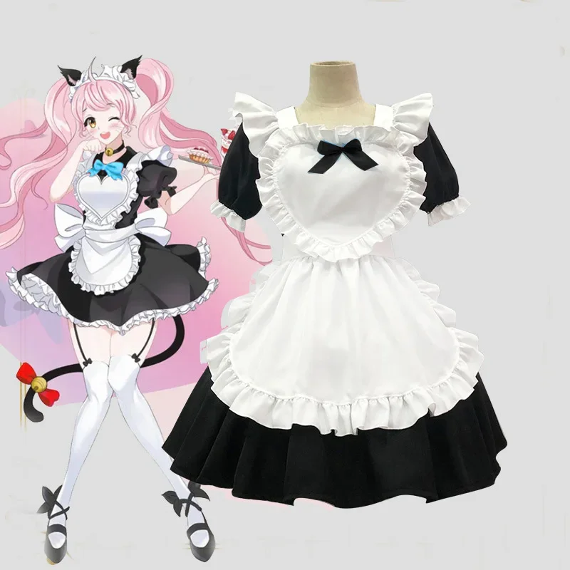 Anime cute heart Lolita maid cosplay costume 4colors Alice dress girls women waiter party stage costumes Alice maid dress ms6766