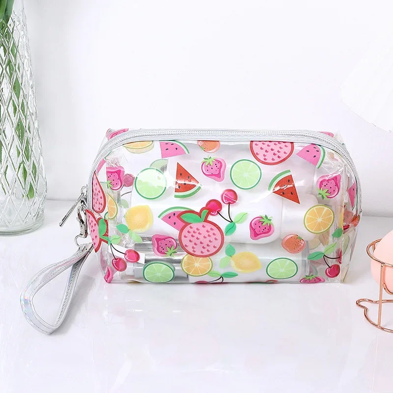 Women\'s Transparent Waterproof PVC Cosmetic Bags Large Capacity Zipper Pencil Case Stationery Bag Cosmetic Lipstick Storage Bag