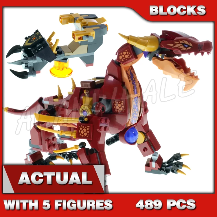 489pcs Shinobi Dragons Rising Heatwave Transforming Lava Dragon Fire Hovercraft 88083 Building Block toys Compatible with Model