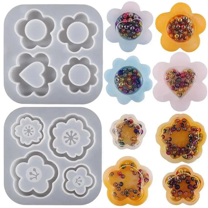 1 Pcs DIY Resin Silicone Mold Cherry Blossom Quicksand Epoxy Resin Molds Ornaments Candy Chocolate Drip Glue Mould Supplies