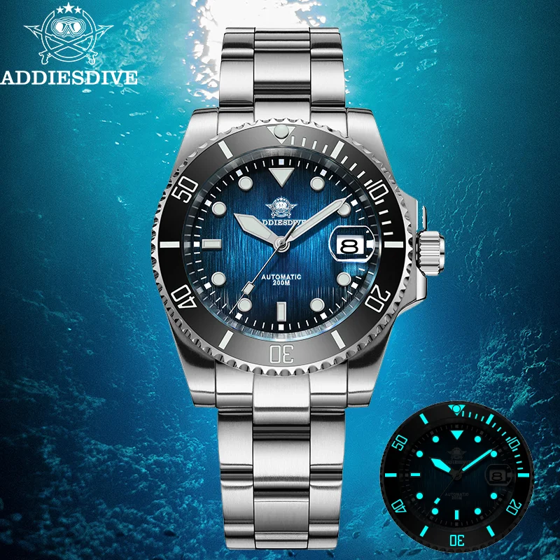 

ADDIESDIVE Diving Watch NEW 41mm Ceramic Bezel Sapphire Glass Men's Automatic Watch Luminous Waterproof Water Ghost Diver Watch