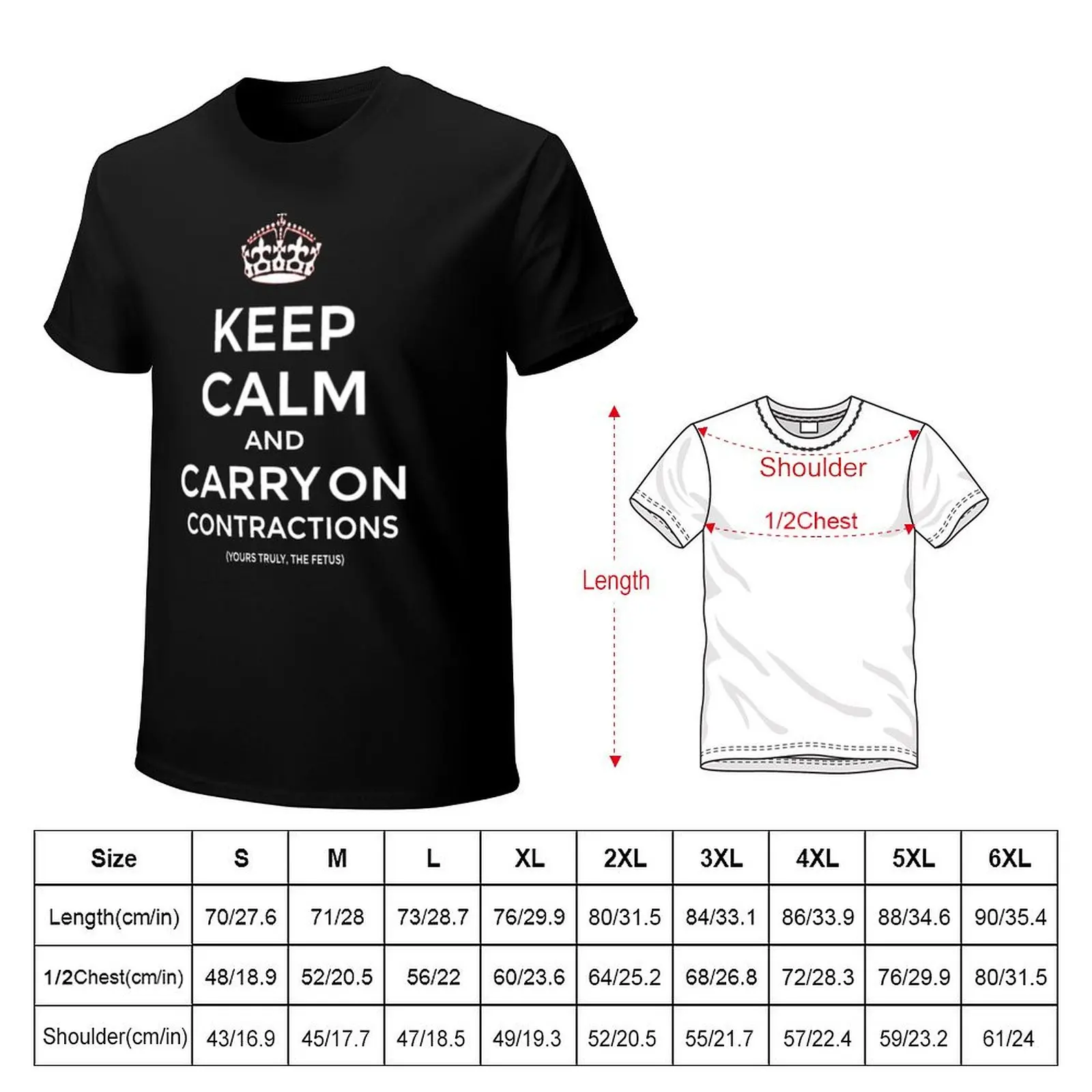Keep Calm and Continue Contractions T-Shirt Breathable Gym Short Sleeve T-Shirt