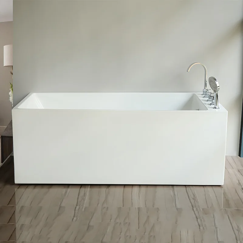 Square small apartment bathtub acrylic household adult independent seamless small bathtub hotel B & B