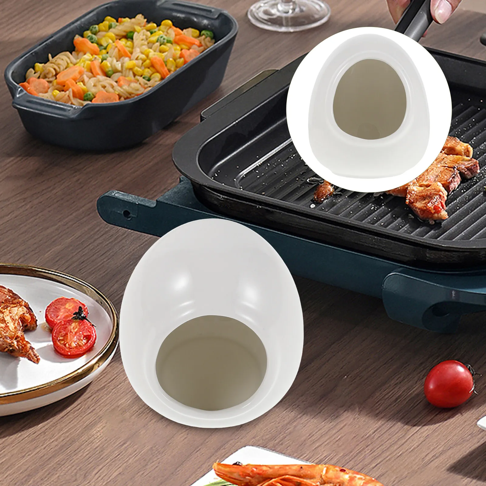 Salero de Cerámica con Forma de Huevo, Moderno Contenedor de Condimentos para Especias, Vinagre, Azúcar, Sal, Pimienta, Sazonadores, Uso en Hot Pot