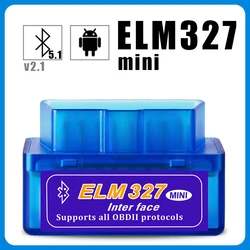 Mini Eml327 For Android V1.5 Bluetooth V2.1 OBD 2 Car Diagnostic-Tool Scanner Code Support Smart Scan Tool ODB2 Scanner Tool