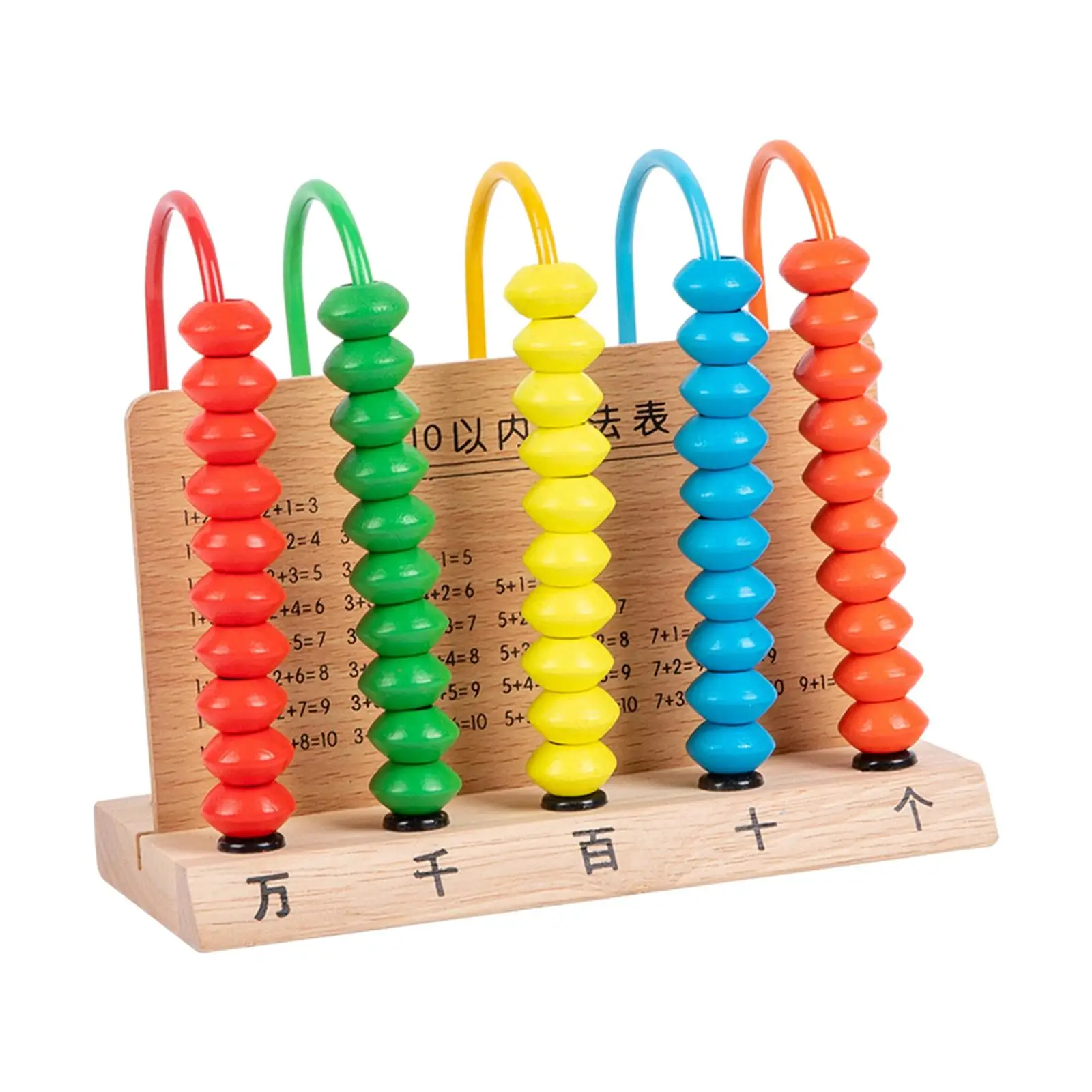 Wooden Abacus Frame Math Counters Toys Learning Game Math Counting Bead Abacus for Kids Preschooler Children Kindergartener Boys