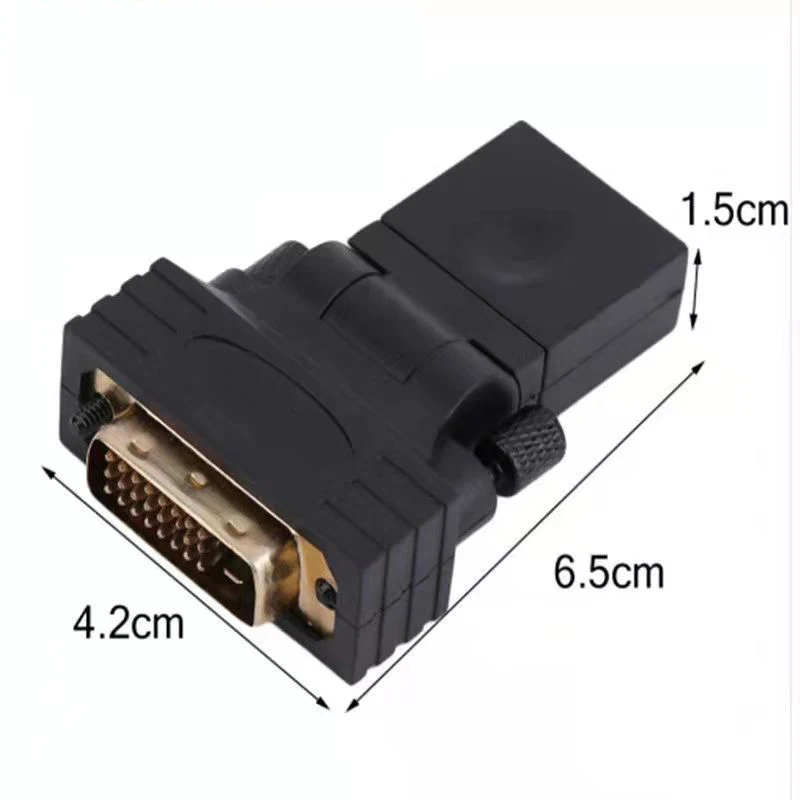 HD 1080P DVI to HDMI-Compatible Aappter Male To Female Converter for HDTV LCD DVI-D PC 90 180 Degree Rotation Connector Splitter