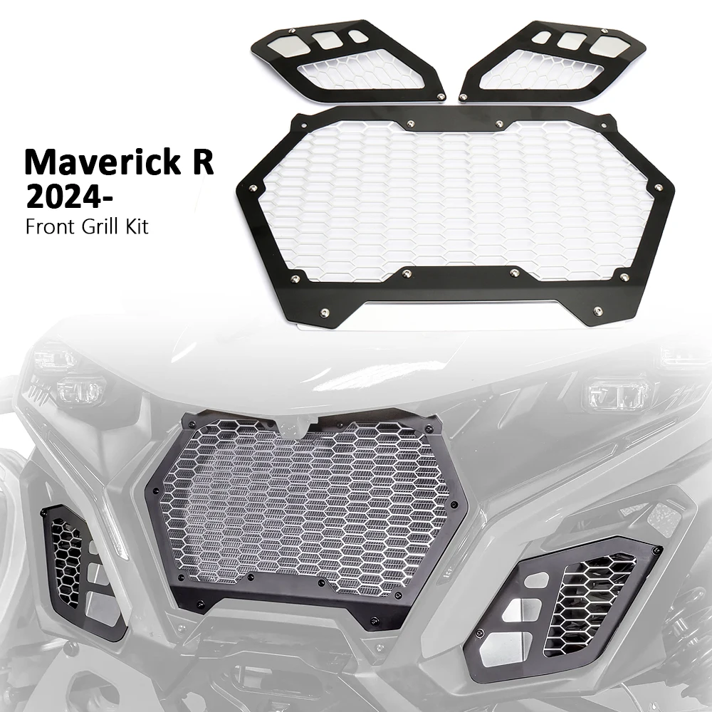 

New UTV Accessories Front Grill Kit Black Radiator Guards For Can-am Maverick R 2024 2025 MAVERICK R