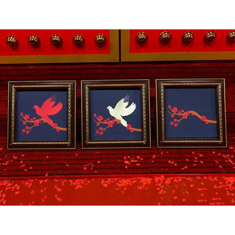 Dove Frame (Twice) Deluxe Dove Frame Pigeon Picture Chang Color To Real Bird Stage Magic Tricks Magic Props Party Magic