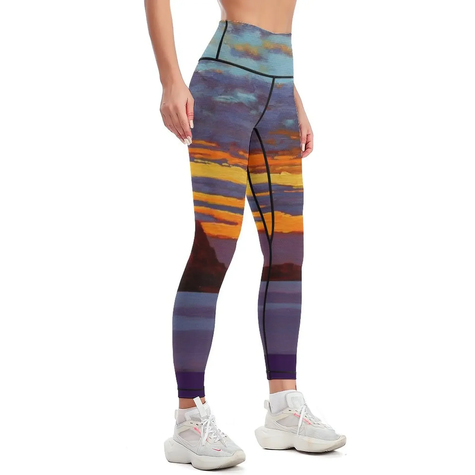 Clare Island Sunset, Clew Bay, County Mayo, Ireland Leggings Sports female gym clothing Leginsy push up Womens Leggings
