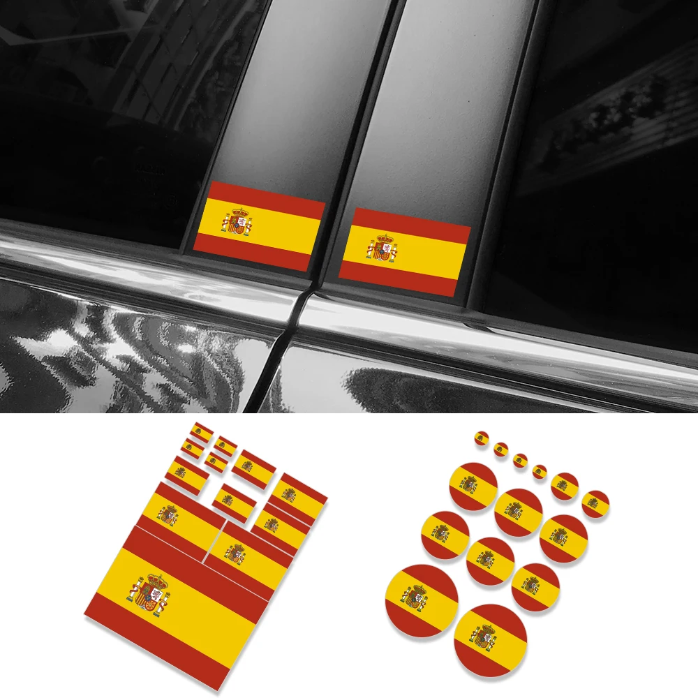 Various Spanish Flag Styling Stickers Creative I Love Spain Country Waterproof Self-adhesive Vinyl Decals Decor Auto Accessories
