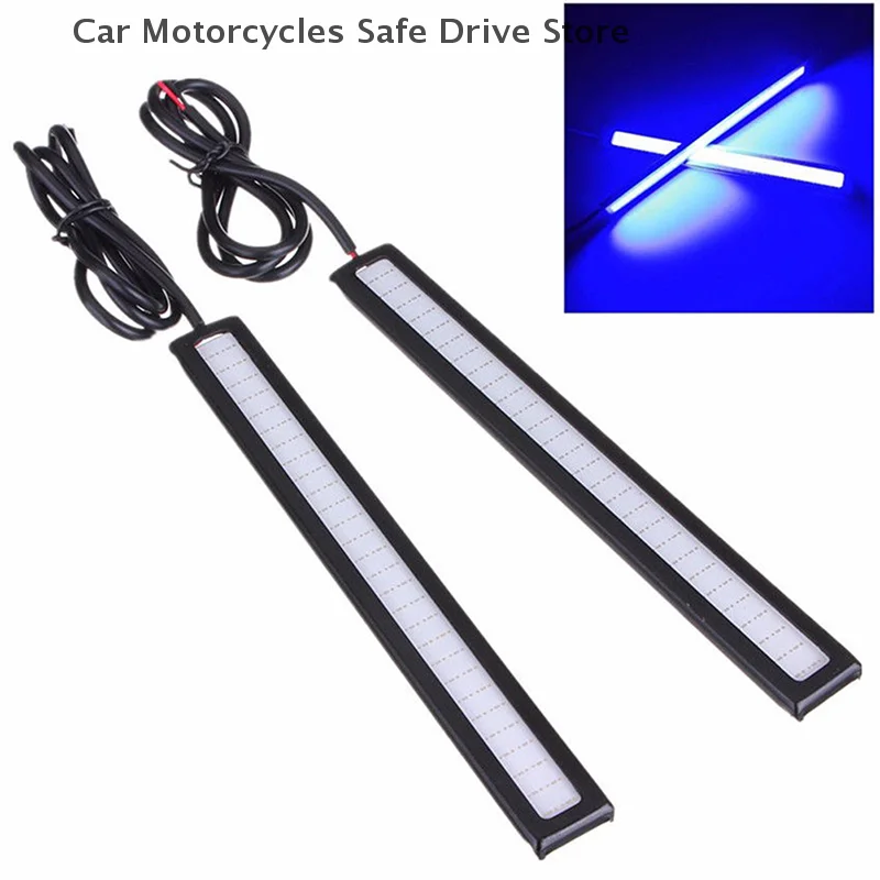 【CM】Universal 12V Waterproof Daytime Running Light Blue Super Bright LED Car COB Lights DRL Driving Running Lamp Day Light Hot