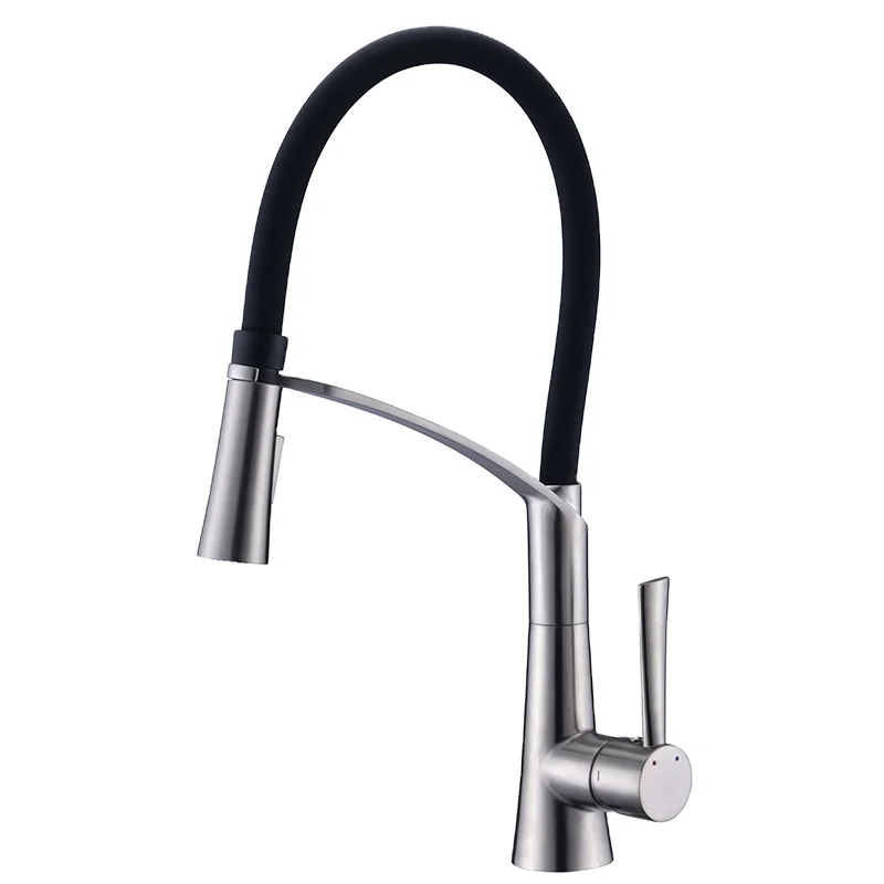 

Stainless Steel Pull Down Kitchen Faucet With Sprayer And Cupc Certified
