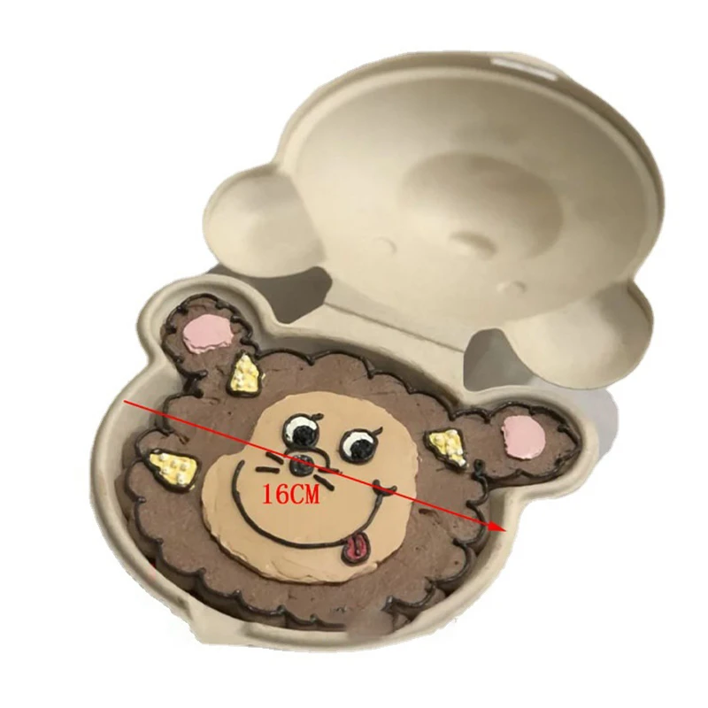 50pcs Bear Disposable Bento Food Containers Baking Dessert Cake Bowl Packaging Burger Snack Boxes Degradable Lunch Box